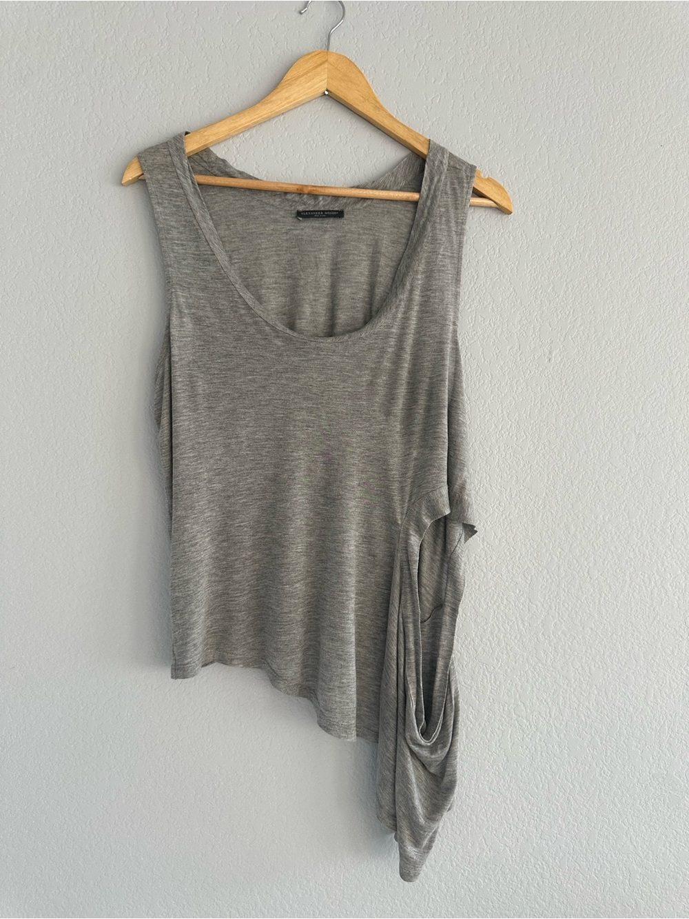 Alexander McQueen 2009 Gray Asymmetric Draped Tank Top IT 44